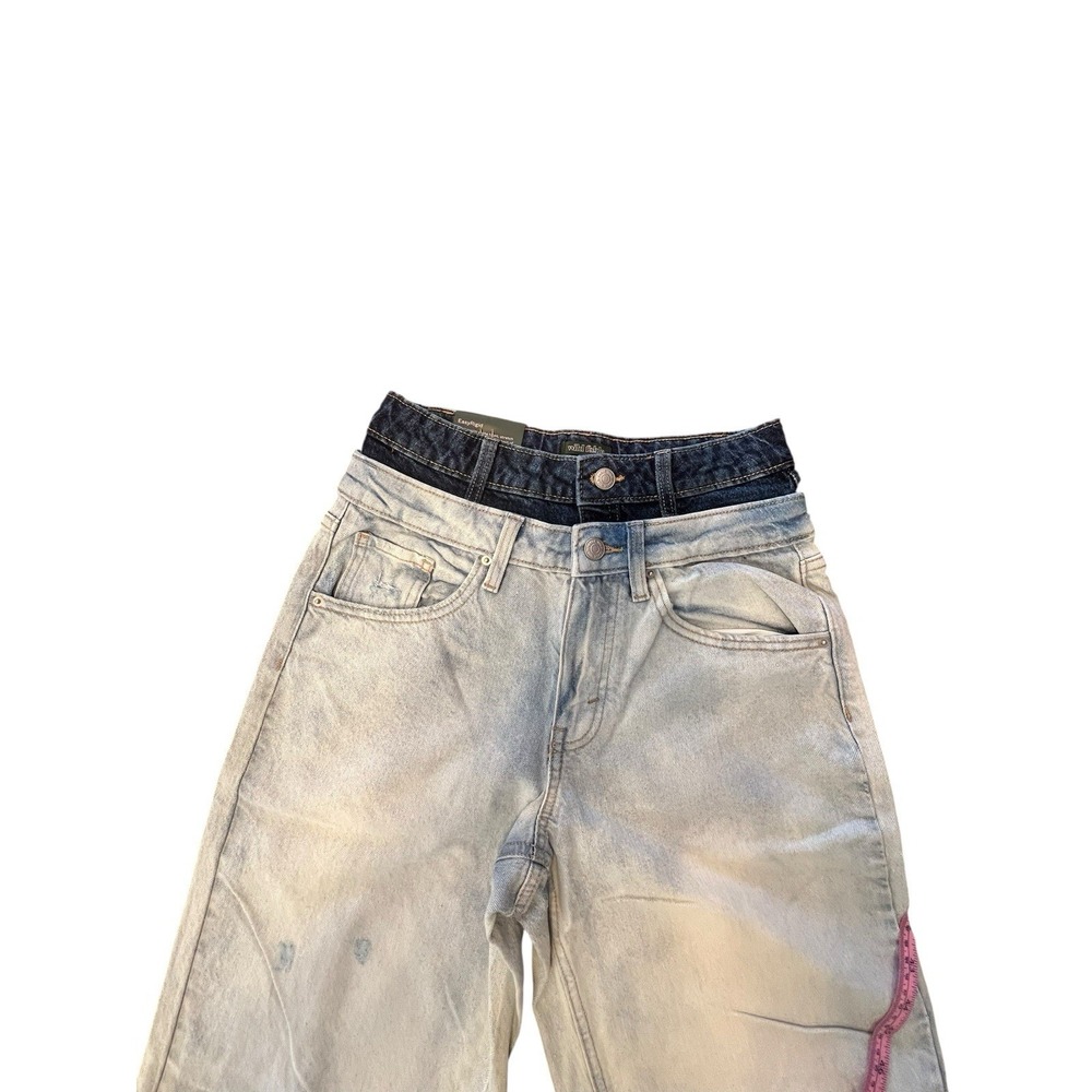 Wild Fable Denim Jeans Size 2 Distressed High Rise 2 Tone - Picture 5 of 6